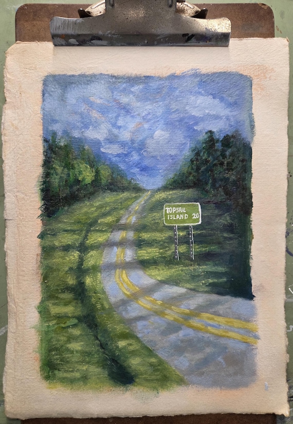 9x12 Original on watercolor paper ~ Back Roads