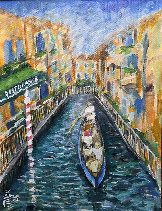 9x12 original painting - Venice
