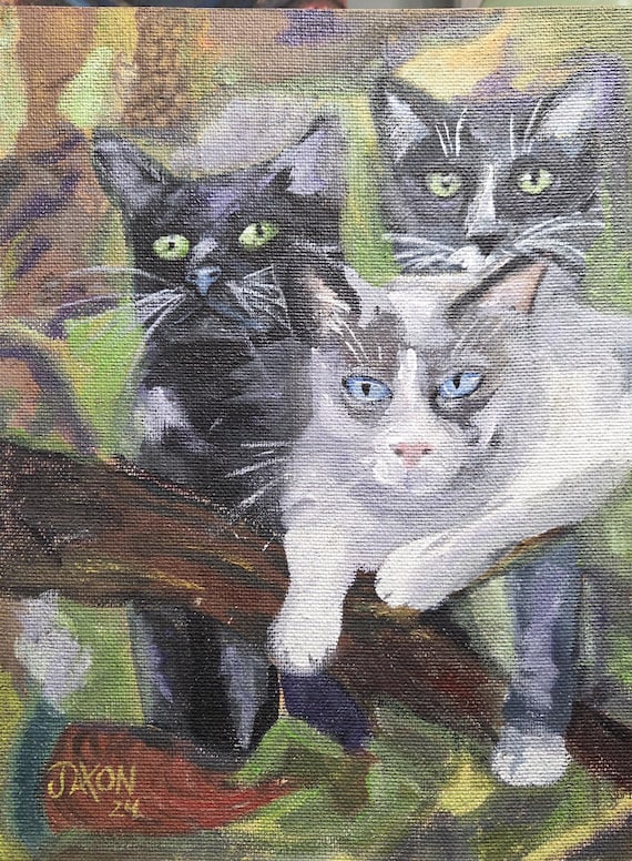 Three Cats Original Art