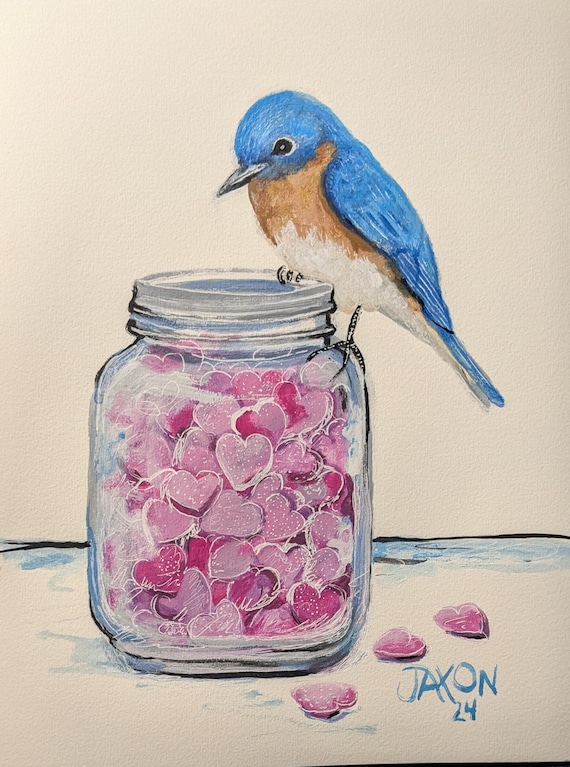 9x12 Original on watercolor paper ~ Joyful Encounter