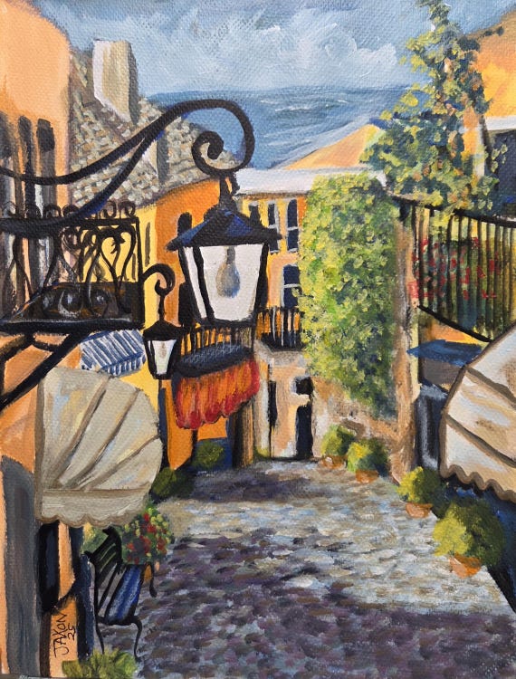 9x12 original painting - Italian Street Scene