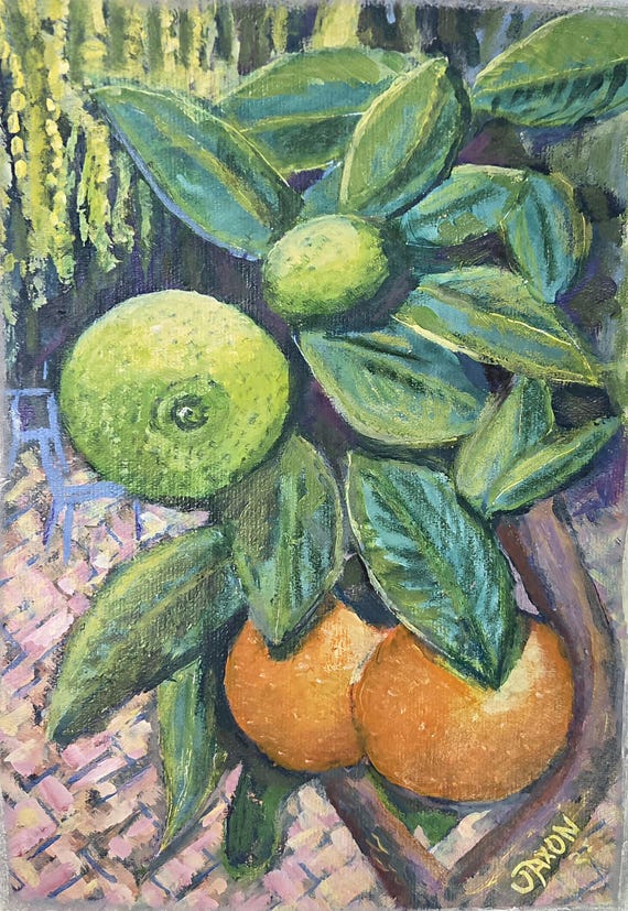 9x12 Original on watercolor paper ~ Mandarin