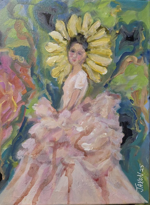 Flora  9x12 Original Acrylic on canvas