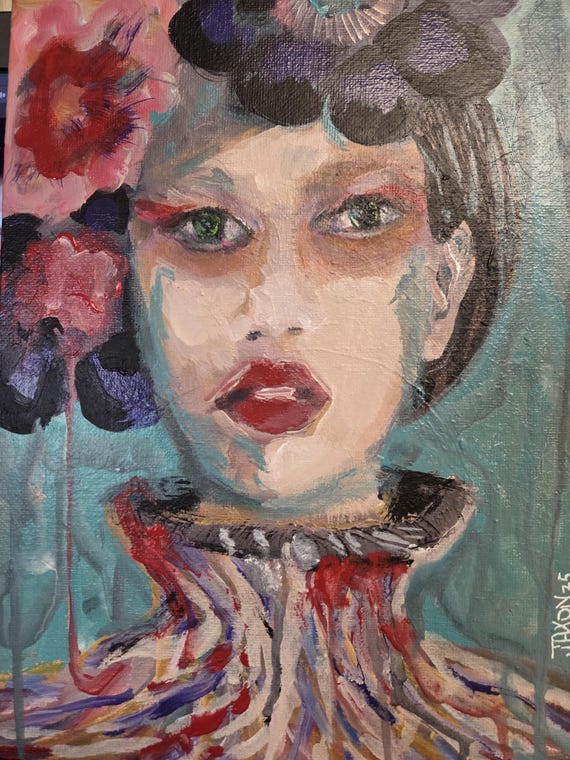 Original Acrylic 9x12 painting on canvas panel - Haute