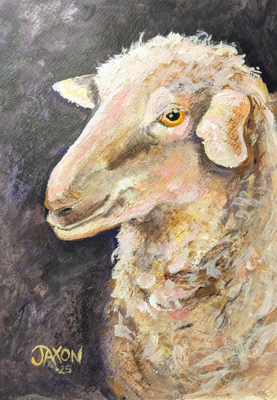 Sheep - 9x12 Original Painting