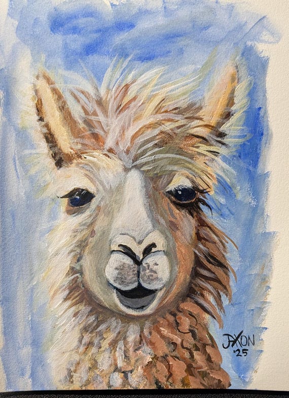 Llama - 9x12 Original Painting