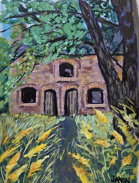 Rustic Barn - 9x12 Original on watercolor paper