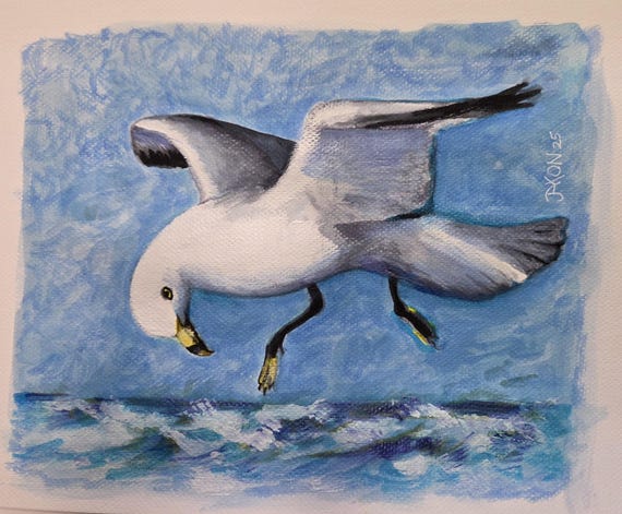 9x12 Original on watercolor paper ~ Gull