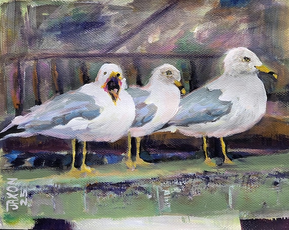 9x12 Original on watercolor paper ~ 3 by the Sea