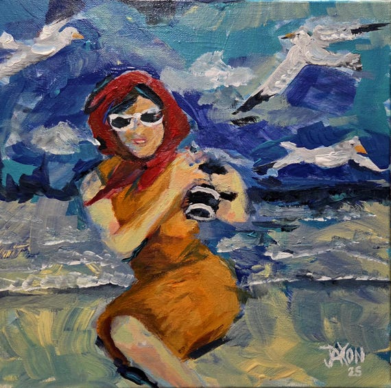 Original Acrylic on 12x12 canvas - The Tourist