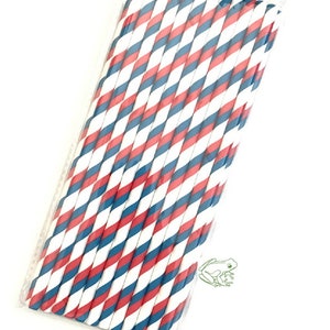 Red White and Blue Paper Straws Set of 25 Eco Friendly - Etsy
