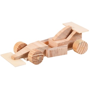 Wood Racecar Craft Kit, Comes with everything you need to build it yourself, Great Boredom Buster image 1