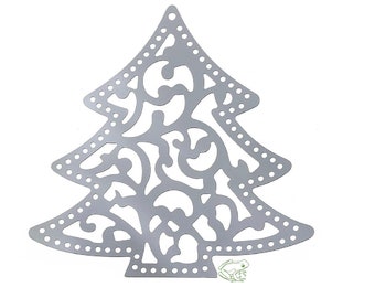 Christmas Tree Stainless Steel Pendant, Set of 4, 4x4cm, Light Weight