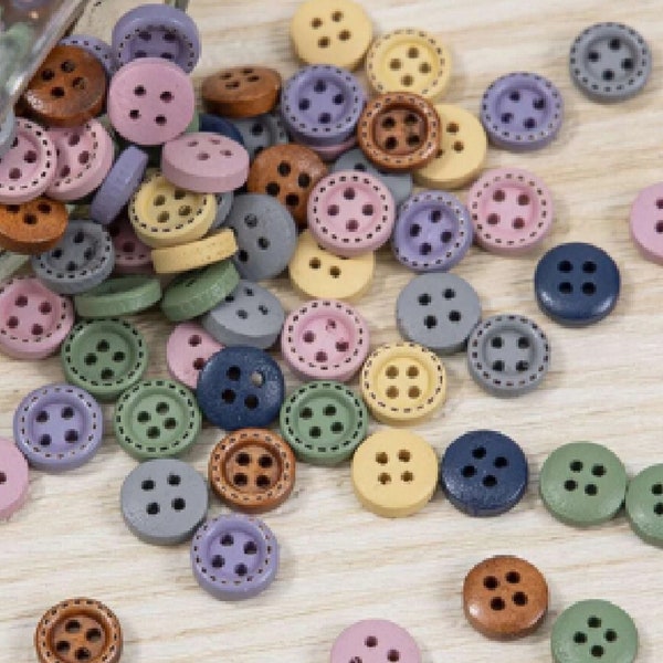 Small Solid Color Buttons, Set of 100, 1cm, 0.39 inches, Deep Autumn Colors