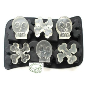 Skull and Crossbones Pirate Halloween Silicone Mold for Ice, Resin, Chocolate, Wax, and More