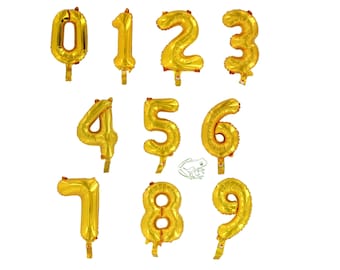 Gold Air Filled 14" Foil Number Balloon sold in individually and sets of 2, Great for Birthdays, Anniversaries, and New Years Eve