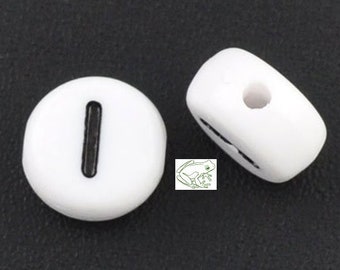 Number bead: 1 beads, Set of 25, 7mm, Number Beads, NUM001