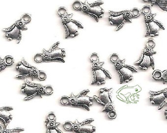 Tiny Penguin Charms, Set of 50, 7x11mm, Arctic Winter Charms, Great for Jewelry, Scrapbooks, or Embellisments for Presents