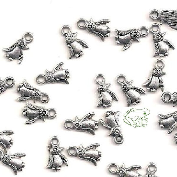 Tiny Penguin Charms, Set of 50, 7x11mm, Arctic Winter Charms, Great for Jewelry, Scrapbooks, or Embellisments for Presents