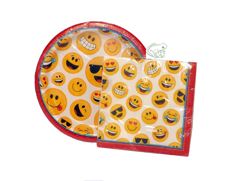 Smiley Face Party Plates and Napkins Set of 20 Napkins and 18 Etsy