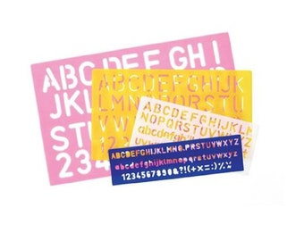 Alphabet and Number Stencil Set, Comes with 4 Hard Plastic Stencils