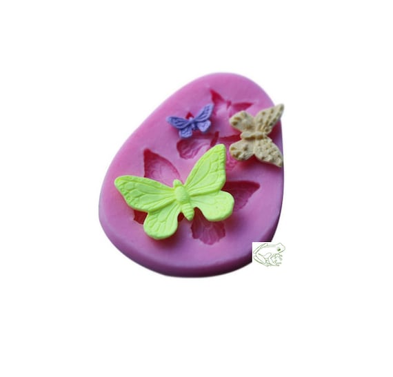 O'Creme Butterfly Silicone Fondant Mold - 3 x 8 - 3 cavities - Pink