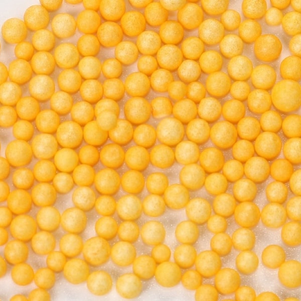 Golden Yellow Foam Ball Beads for Slime, Resin, or other crafts, 3.5 to 2.5mm, 15,000 pieces