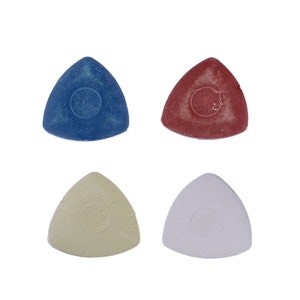 Triangle Tailor Chalk, 2 Pieces, You chose the color yellow, white, blue or red, Use with dark or light fabrics