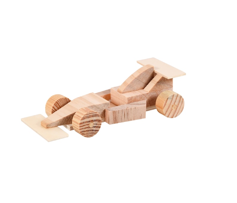 Wood Racecar Craft Kit, Comes with everything you need to build it yourself, Great Boredom Buster image 1