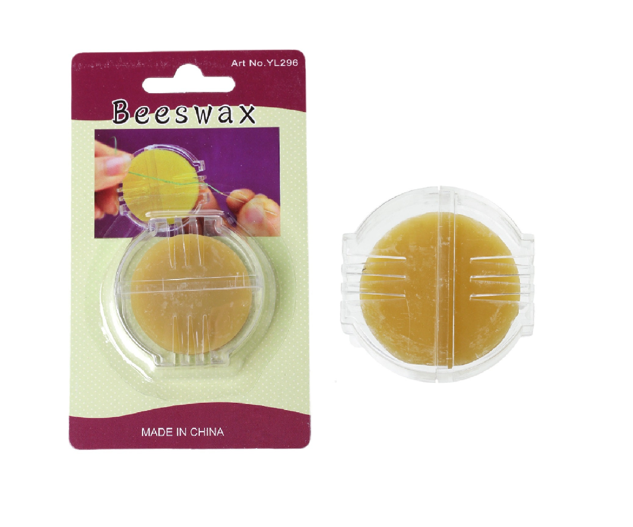 Beeswax Thread Strengthener and Conditioner for Sewing or Beading,  Container Has 6 Holes for Easy and Clean Use 