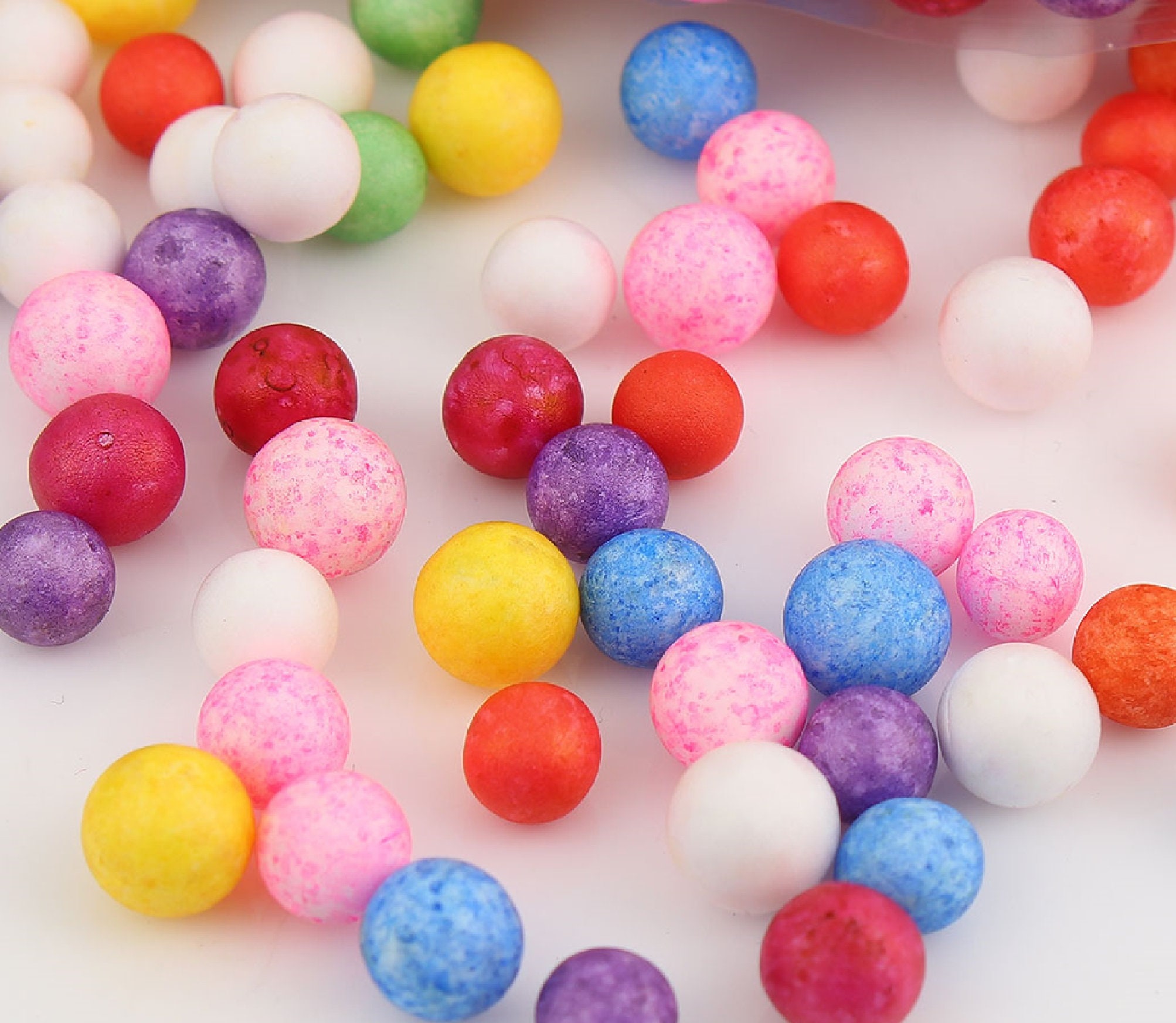 Rainbow Foam Ball Beads for Slime, Resin, or Other Crafts, 7-9mm,  Approximately 2,000 Balls per Package 