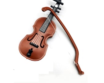 Miniature Cello with Bow made of Resin, Add to a music room or a miniature orchestra scene