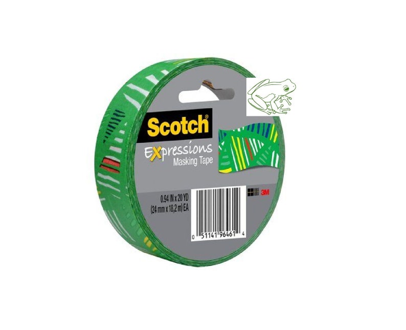 Scotch Expressions Masking Tape Green With Abstract Lines Etsy