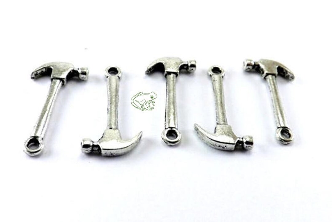 Hammer Charms, Set of 5, 25mm X 13 Mm, Construction Charm, DIY Charm, Handyman Charm, Men Charm