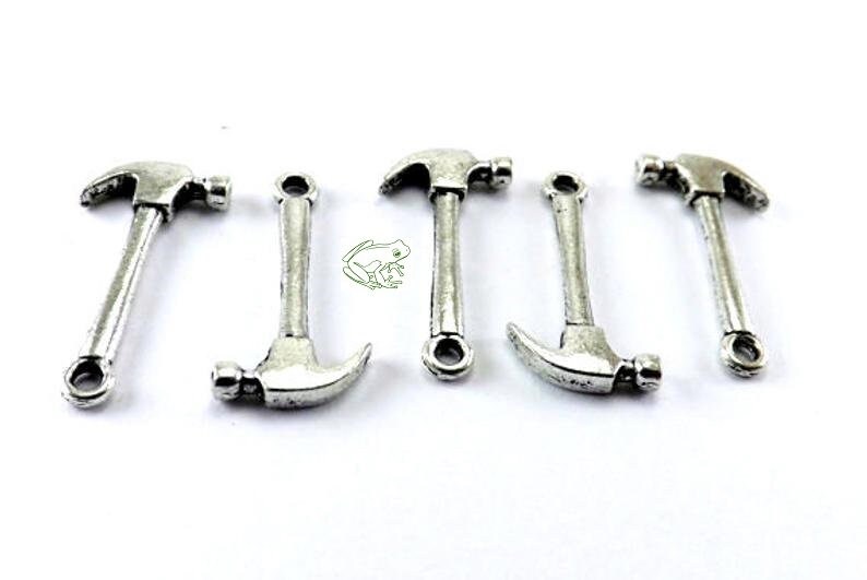 Hammer Charms Set of 5 25mm x 13 mm Construction charm DIY Etsy