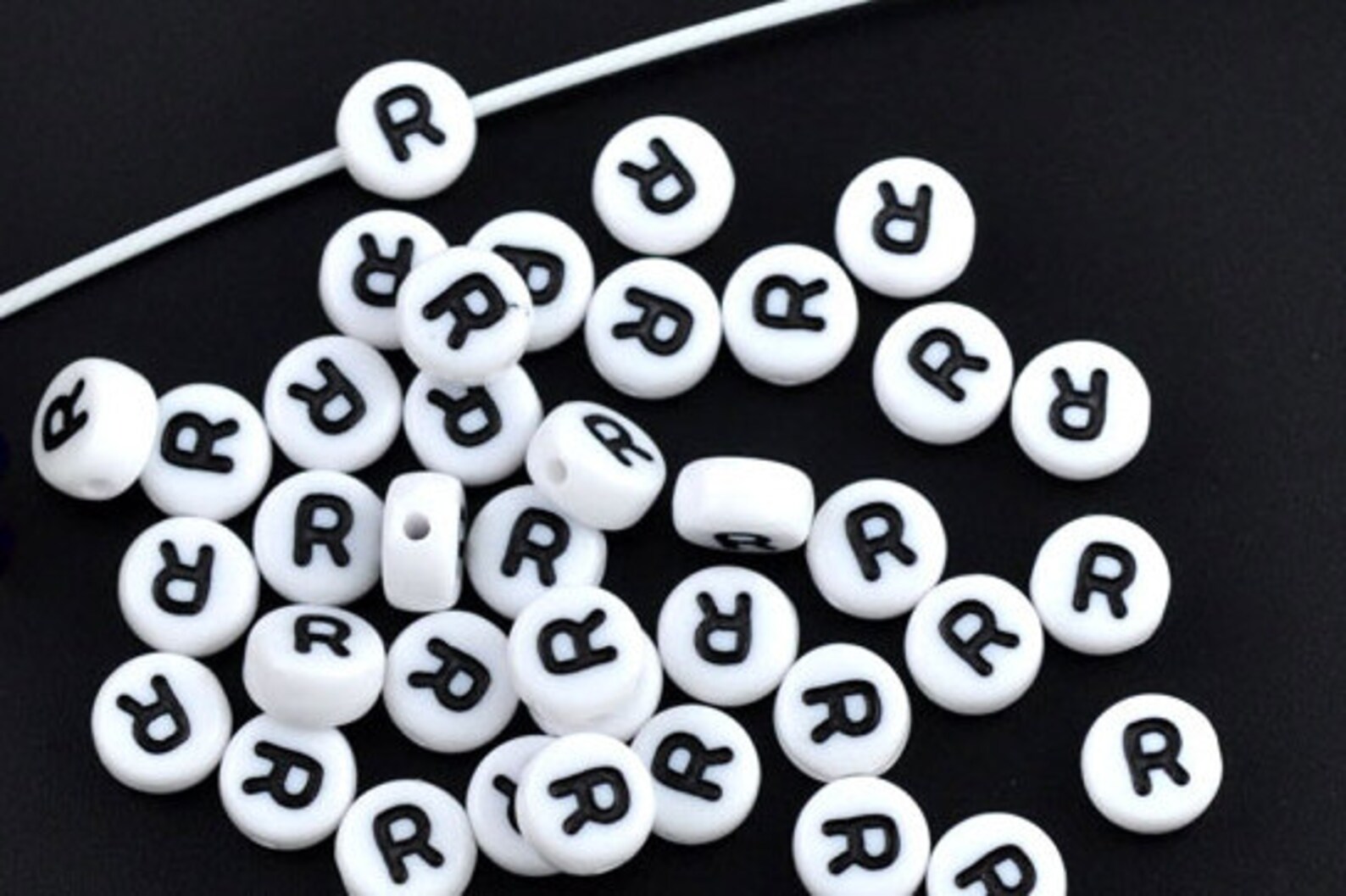 Letter bead R beads Set of 25 7mm Letter Beads Alphabet Etsy