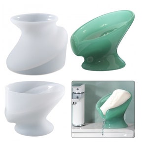 Standing Oval Soap Dish Silicone Mold with Drip Spout, Works best with Resin, Add some colors to make it truly unique