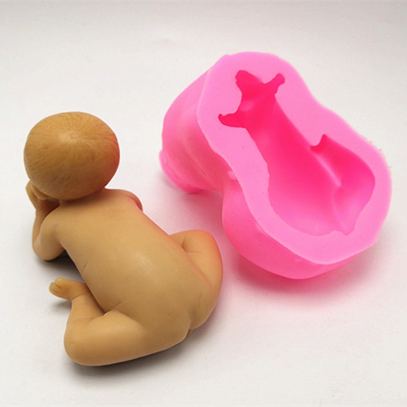 Baby Silicone Mold Great for Baby Shower Cakes and Baby Announcements Baby with Baseball