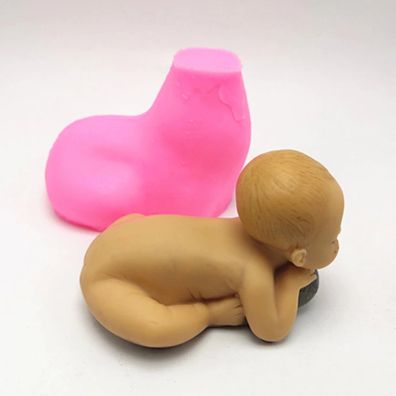 Baby Silicone Mold Great for Baby Shower Cakes and Baby Announcements Baby with Baseball