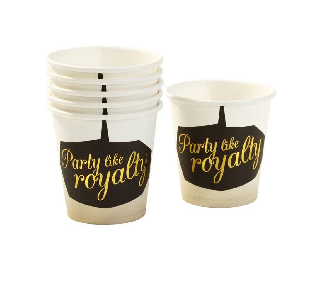 Party Like Royalty Paper Shot Glasses Set of 24 With Gold Etsy