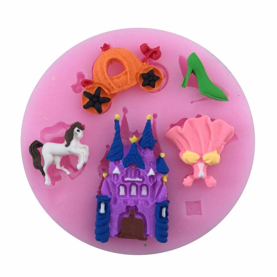 Fairytale Princess 5 Pc Mini Silicone Mold Set for Fondant Gumpaste Chocolate