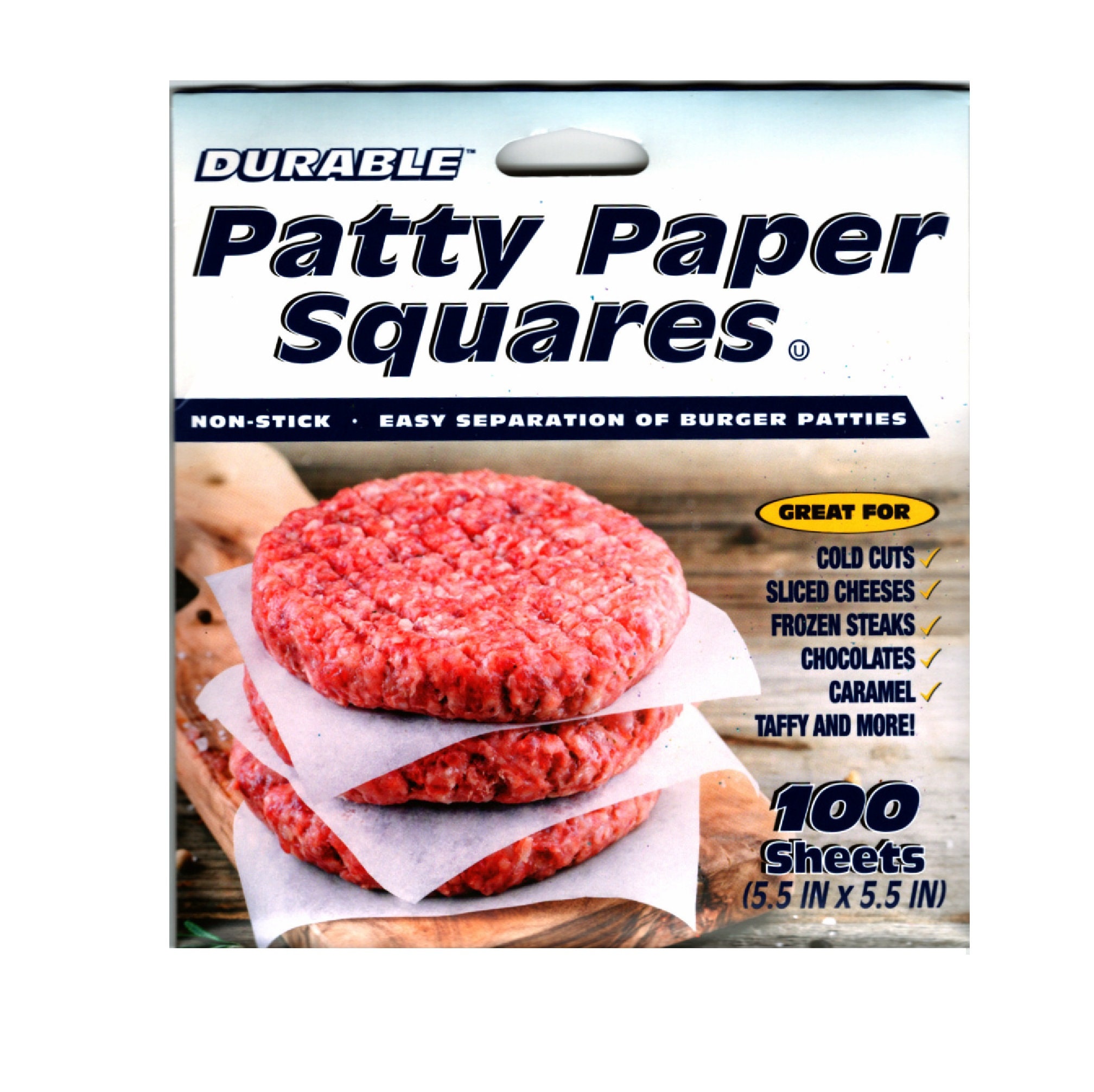 Yous Auto 100 Pieces Hamburger Patty Paper Waxed Butcher Paper Sheet  Non-stick Parchment Paper Round Wax Paper for Patty Storing, Freezing