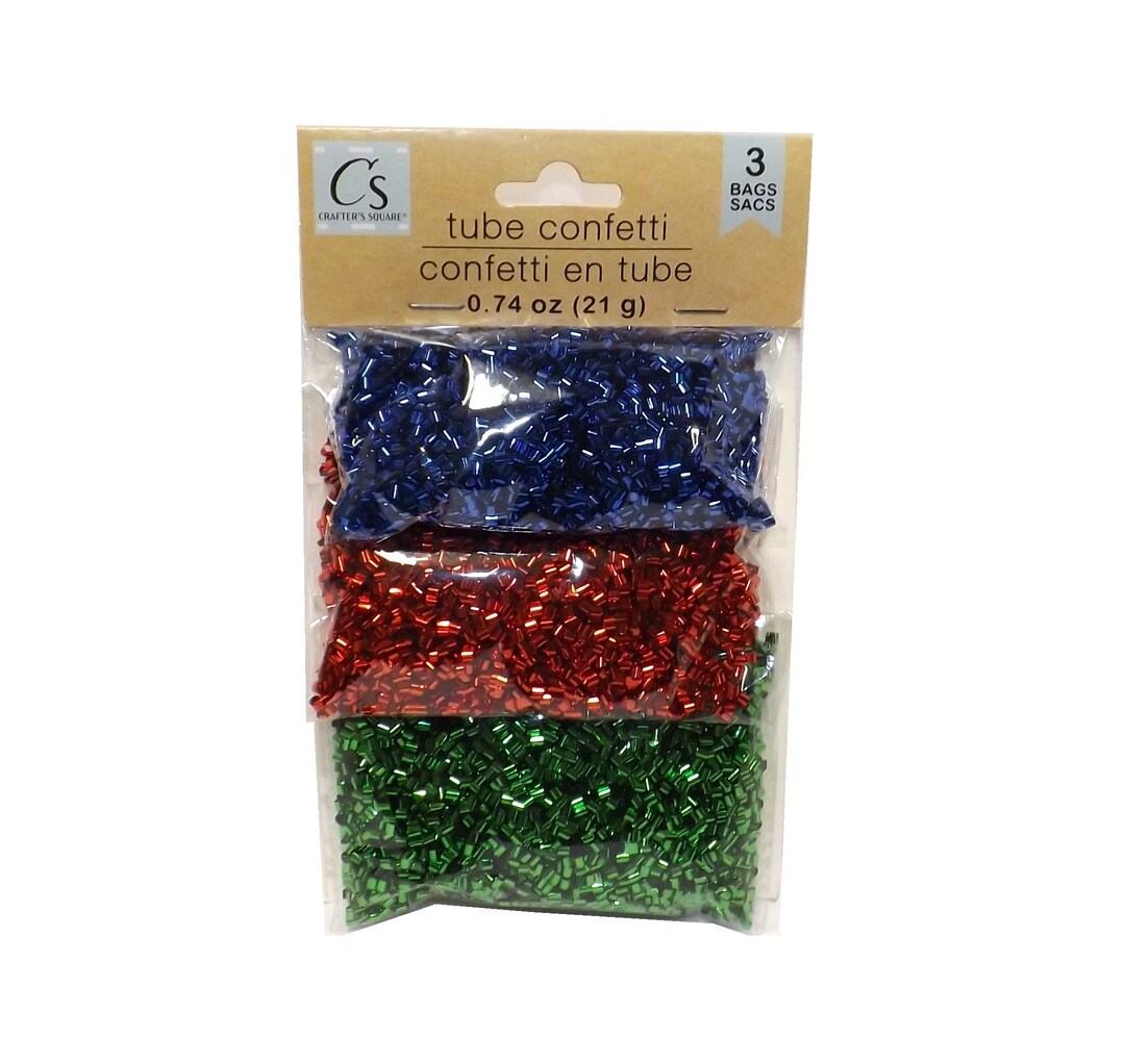 Metallic Tube Confetti in Blue, Red, and Green, Tiny Foil Tubes Are Great for Resin Projects and