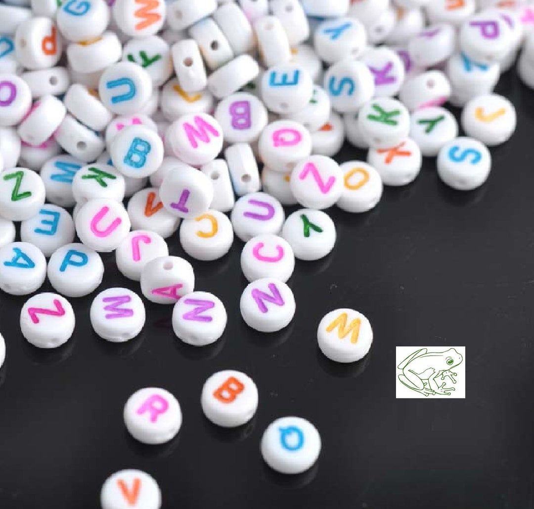 Colorful alphabet beads 1 5 oz approximately 400 beads 7 mm
