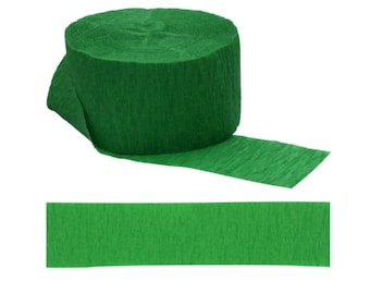 Green Crepe Paper Streamers 150 Ft X 1.75in 