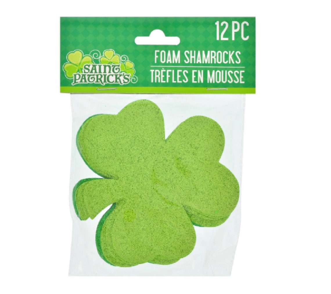 Glittered Foam Shamrocks for Craft Projects Set of 12 4 Etsy