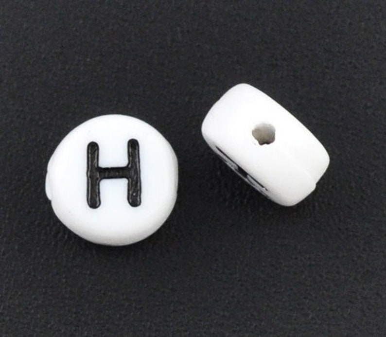 Letter bead: H beads Set of 25 7mm Alphabet Beads ABC | Etsy