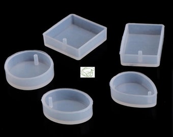 Silicone Pendant Mold, Teardrop, Circle, Oval, Square, Rectangle, Flexible Mold, Charm Mold, Resin, DIY Jewelry, Sold individually