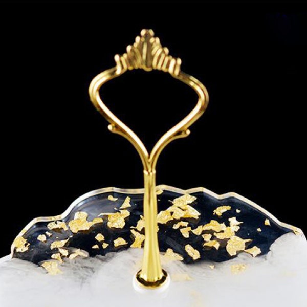 Crown Cake Stand Rod for 3 Tier Plate Display, Gold Plated, 36 cm or 14 inches long