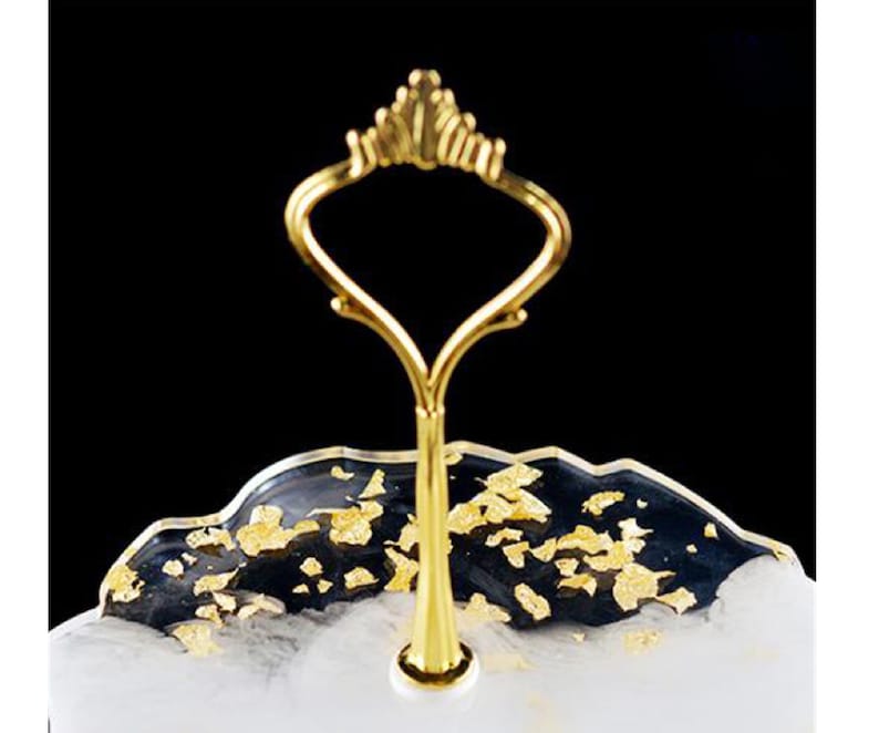 Crown Cake Stand Rod for 3 Tier Plate Display, Gold Plated, 36 cm or 14 inches long image 1